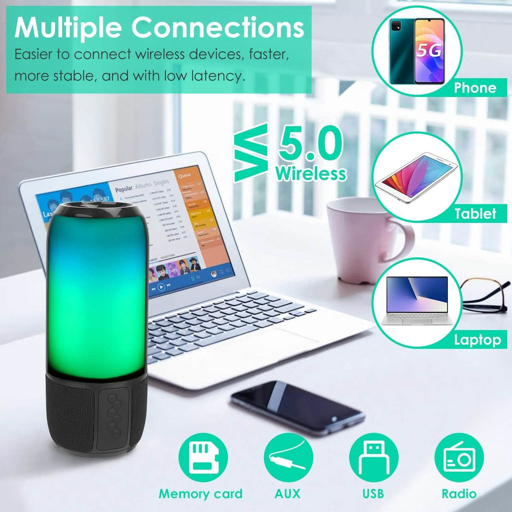 Wireless Portable Speaker with Color Changing Light