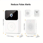 Wireless Smart Video Doorbell Camera with Night Vision and Motion Alerts