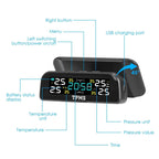 Wireless Solar Car Tire Pressure Monitoring System Auto Tire Pressure with Sensors Temperature Alarm