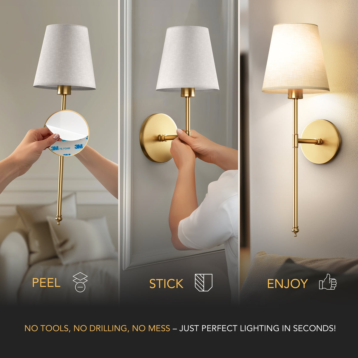 Wireless Wall Lights (Set of 2)