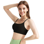Women Cross Back Sport Bras Padded with Removable Pads Thin Straps