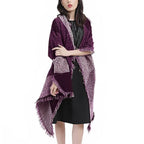 Women Long Soft Knitted Shawl Extra Thick Plaid Blanket Wrap Cape