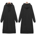 Women Loose Long Hoodie Casual Solid Color Hooded Sweatshirts Student's Autumn Winter Baggy Pullover Oversized Sweatshirt Dress