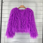 Women's Faux Fur Coat with Long Sleeves