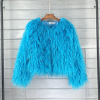 Women's Faux Fur Coat with Long Sleeves