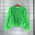 Women's Faux Fur Coat with Long Sleeves