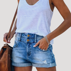 Women's High-Waisted Denim Shorts