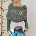 Women's Knitted Scarf with Sleeves