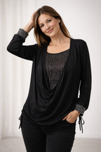 Niki | Embellished Drape Blouse