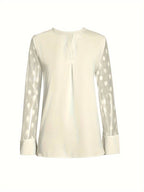 Women's Long Sleeve Top Party Tops Soft Blend Cutout Neckline