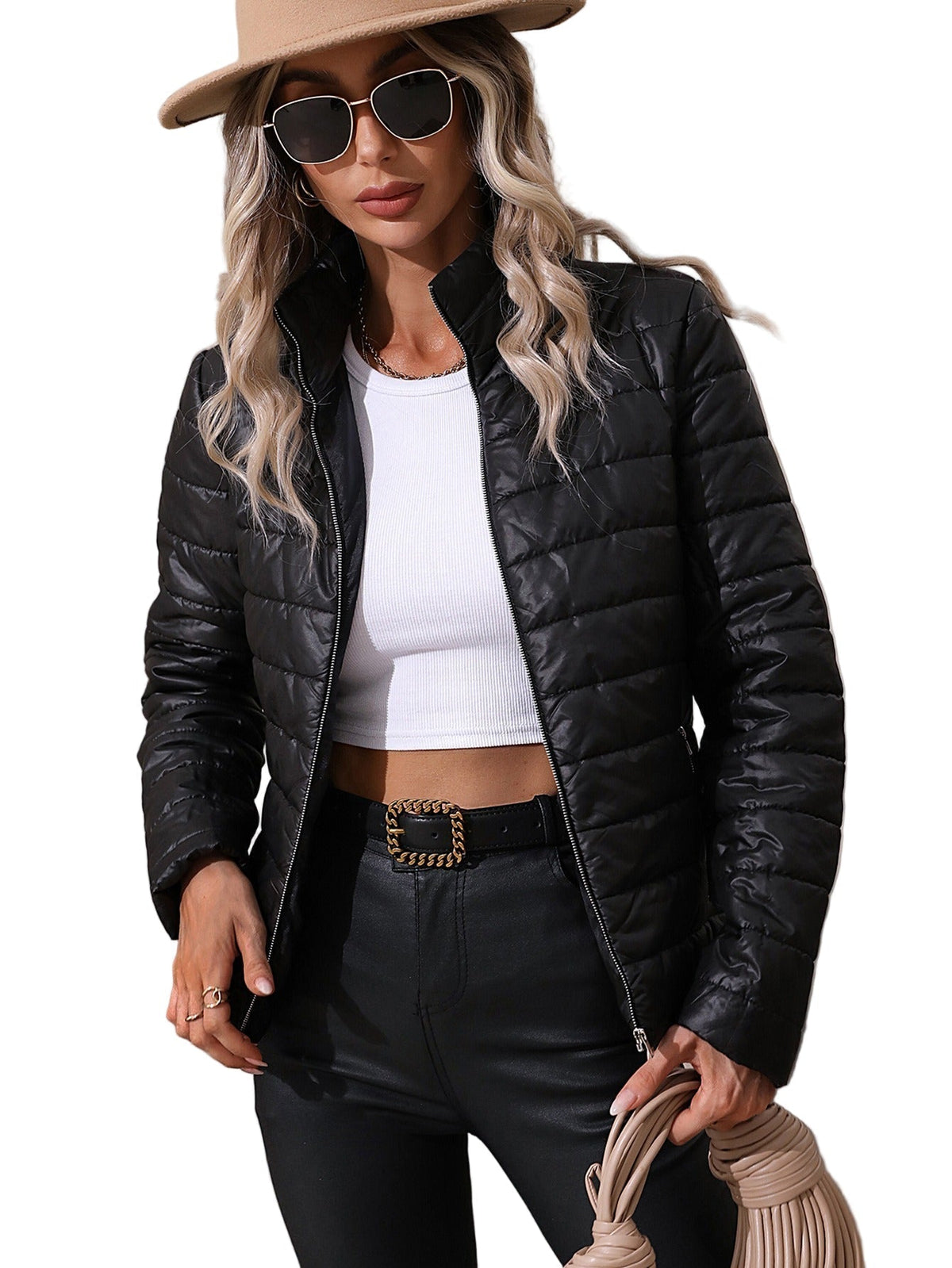 Women's Quilted Jacket – Streamlined Fit – Water-Repellent – Hip Length