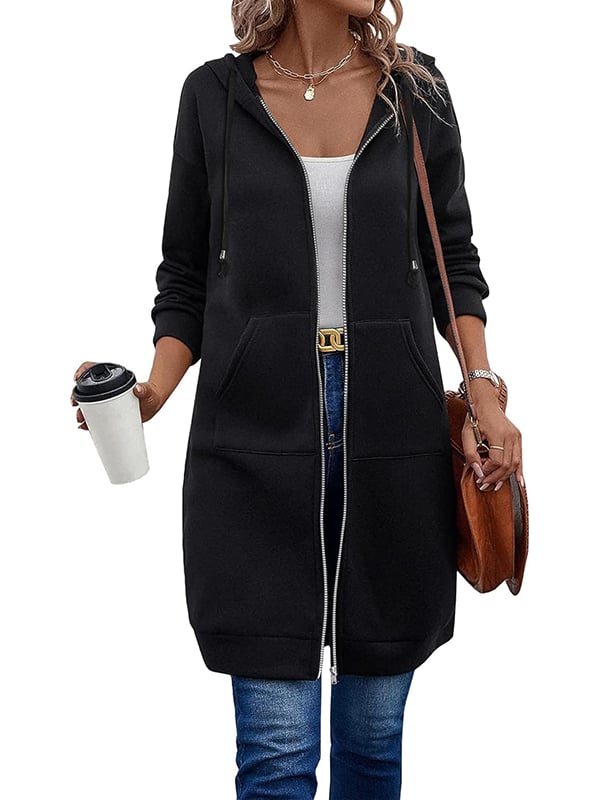 Women's – relaxed zip-up fleece hoodie