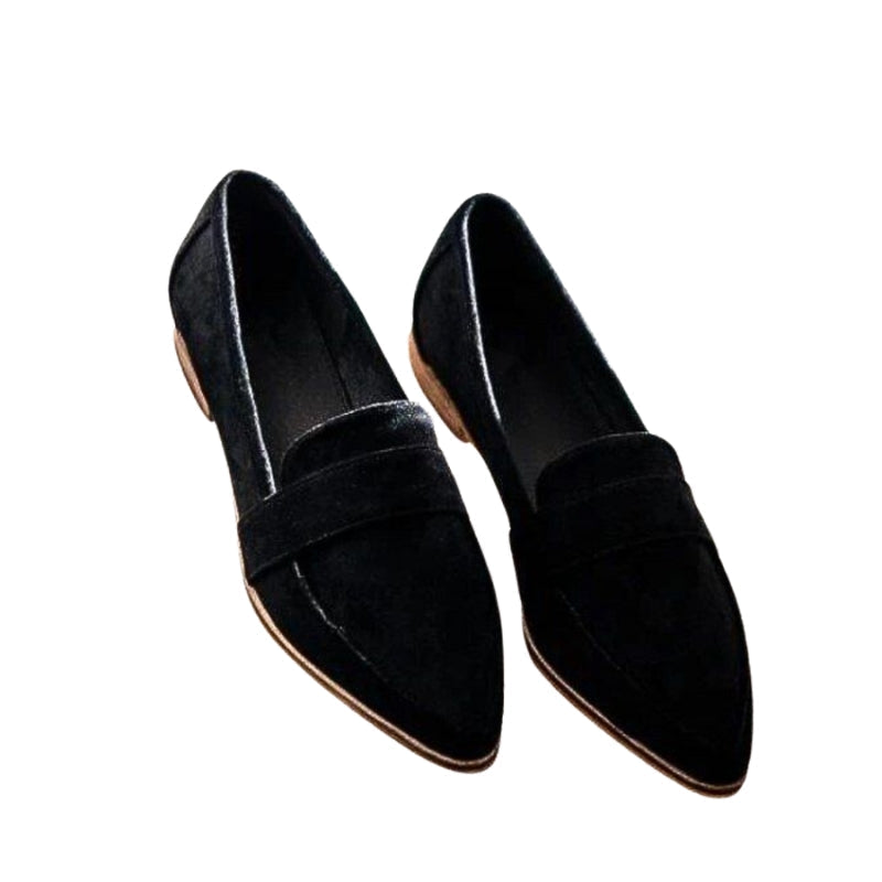 Women's Pointed Toe Suede Slip-On Flats