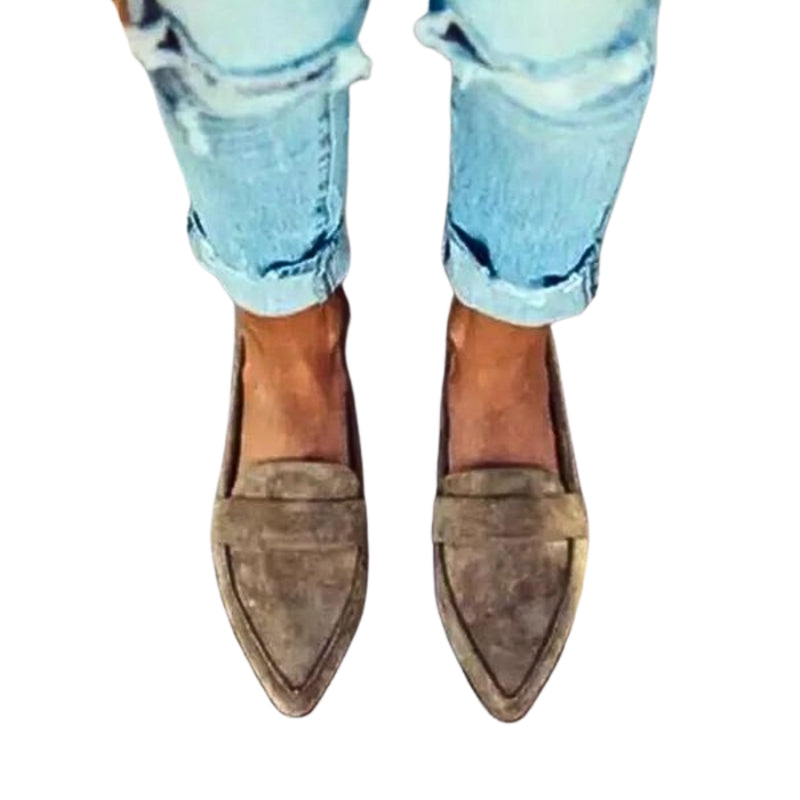 Women's Pointed Toe Suede Slip-On Flats