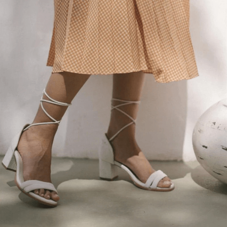 Women's Lace-Up Open Toe Block Sandals