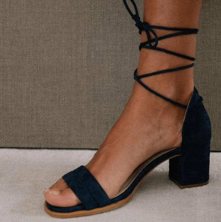 Women's Lace-Up Open Toe Block Sandals