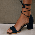 Women's Lace-Up Open Toe Block Sandals