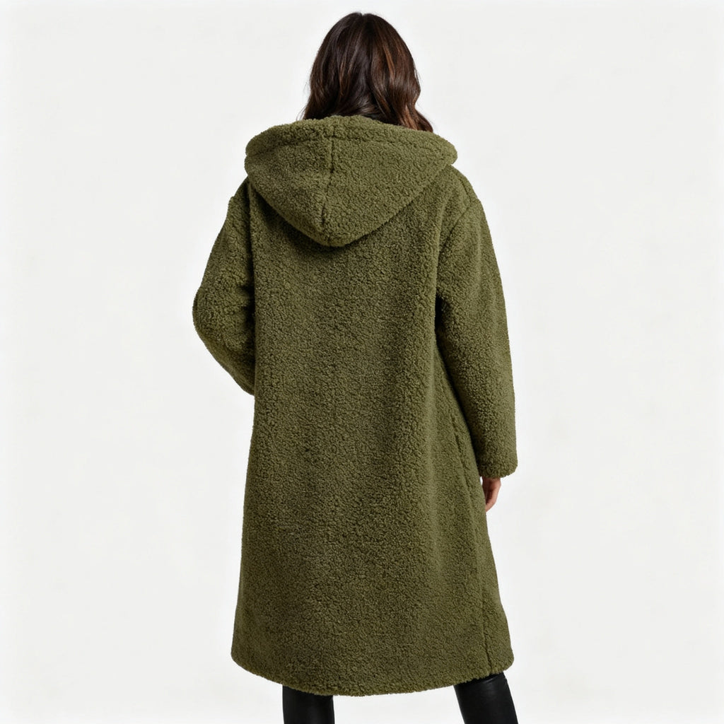 Niki | Plush hooded teddy coat for women