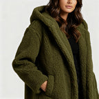 Niki | Plush hooded teddy coat for women
