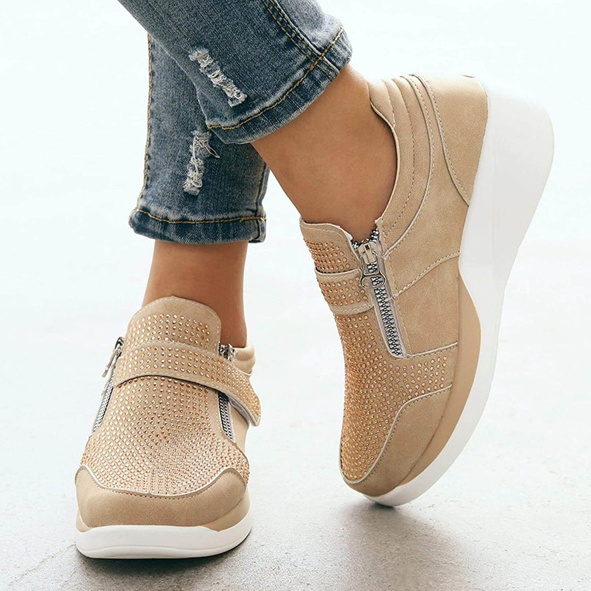 Women's Zip Platform Sneakers