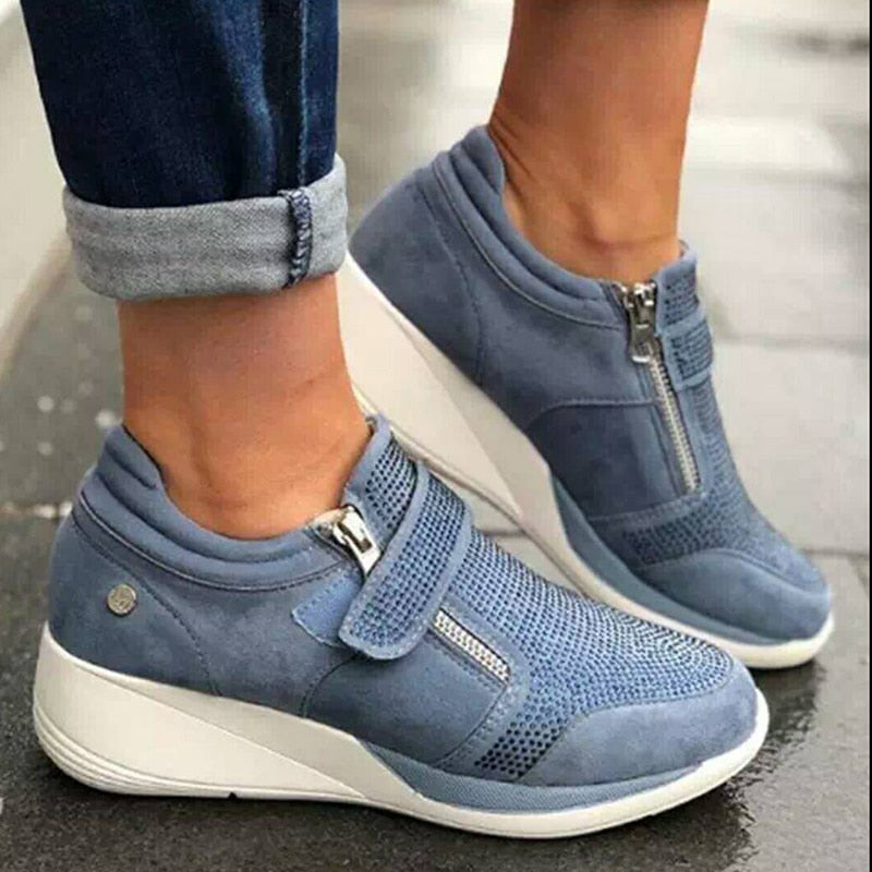 Women's Zip Platform Sneakers