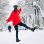 Women Suede Mid-Calf Snow Boot with Anti-slip Rubber Base
