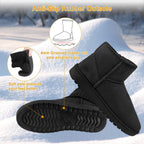 Women Suede Mid-Calf Snow Boot with Anti-slip Rubber Base