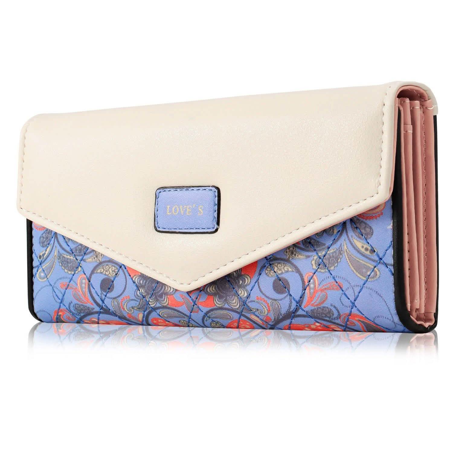 Women Wallet Soft Leather Trifold Clutch Purse