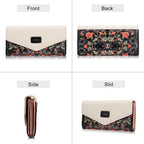 Women Wallet Soft Leather Trifold Clutch Purse