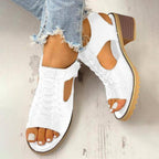 Women's Chunky Heeled Sandals Peep Toe | Fashion Sandals
