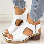 Women's Chunky Heeled Sandals Peep Toe | Fashion Sandals