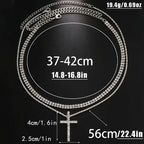 Women's Double Layer Artificial Crystal Cross Pendant Necklace