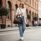 Womens Large Adjustable Strap Retro Style Handbag
