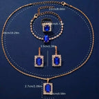 Women's Leather Wrist Watch, Earrings, Bracelet, Necklace and Ring Jewelry Set