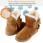 Womens Mid-Calf Winter Shoes with Anti Slip Rubber Base Bowknot