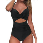 Women's One Piece High Waist Swimwear Tummy Control Cutout