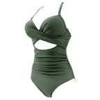 Women's One Piece High Waist Swimwear Tummy Control Cutout