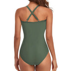 Women's One Piece High Waist Swimwear Tummy Control Cutout