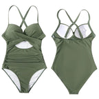 Women's One Piece High Waist Swimwear Tummy Control Cutout