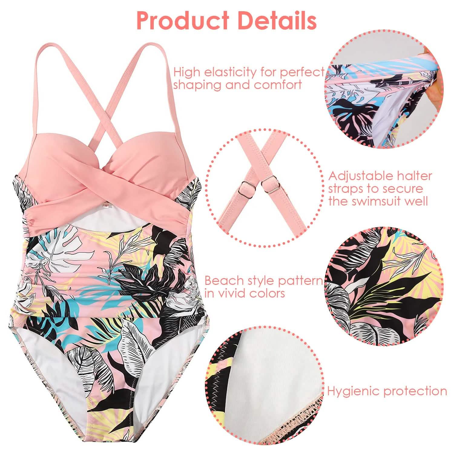 Women's One Piece High Waist Swimwear Tummy Control Cutout