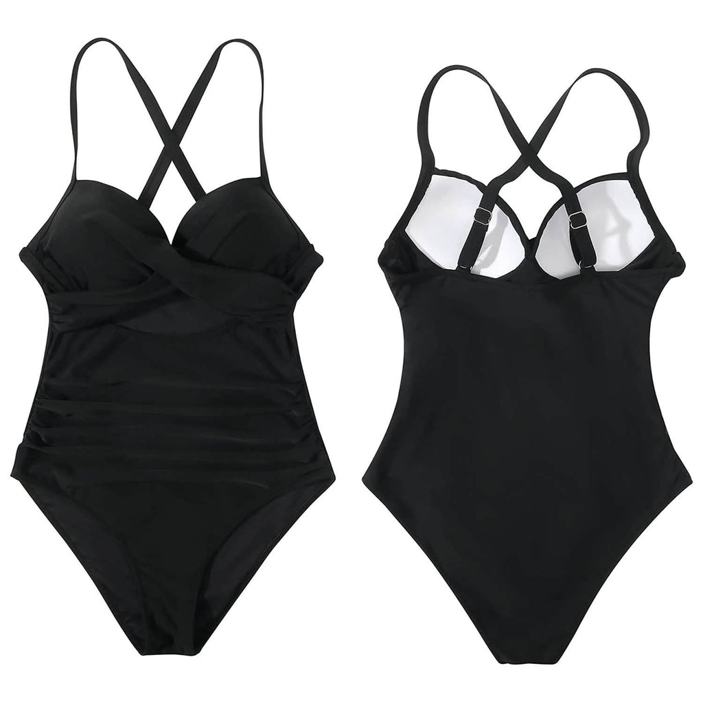 Women's One Piece High Waist Swimwear Tummy Control Cutout