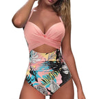 Women's One Piece High Waist Swimwear Tummy Control Cutout