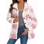 Women's Plaid Button-Front Teddy Coat