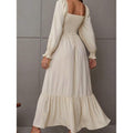 Women's Ruffle Autumn Winter Swing Midi Dress
