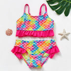Women's Swimsuit Bikini Set Kids Swimwear Ruffle | Floral
