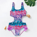 Women's Swimsuit Bikini Set Kids Swimwear Ruffle | Floral