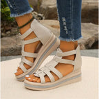 Women's Sandals Platform Wedge Open Toe Adjustable Strap Shoes