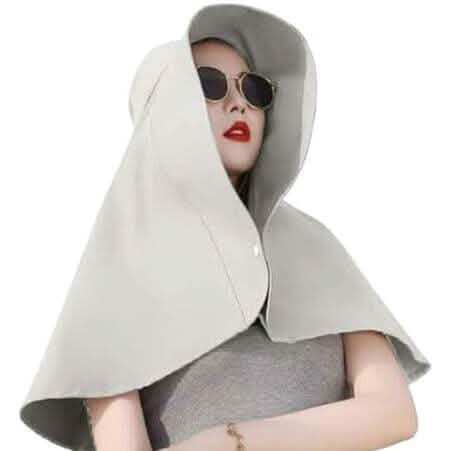 Women's Wide Brim Shawl Sun Hat with Neck Cover