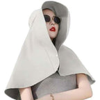 Women's Wide Brim Shawl Sun Hat with Neck Cover