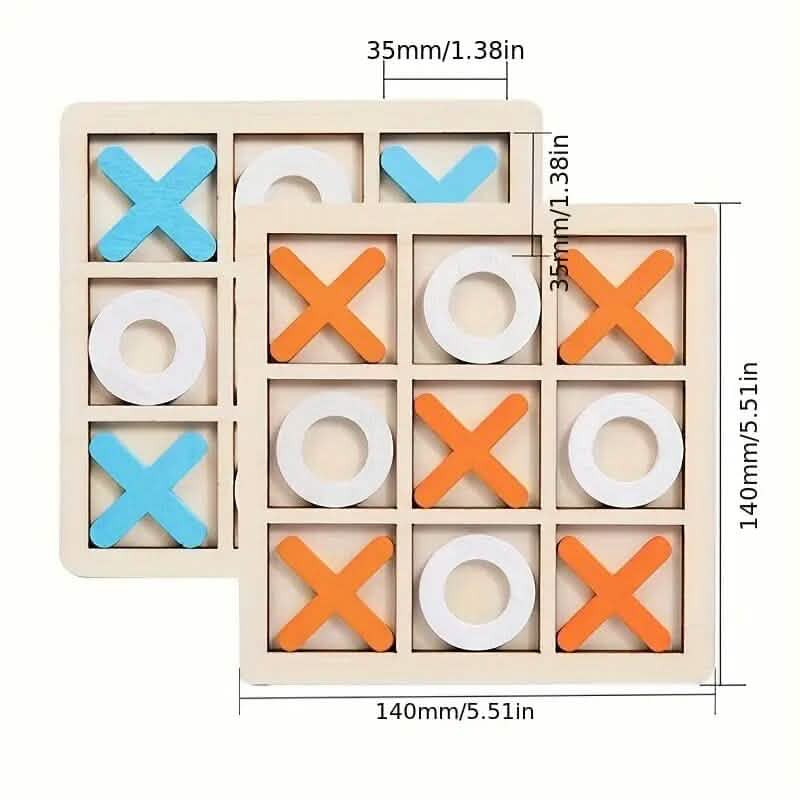 Wood Tic-Tac Toe XOXO Board Game